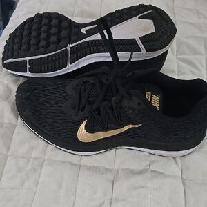 Nike Gold and Black Athletic Shoes with Breathable Mesh